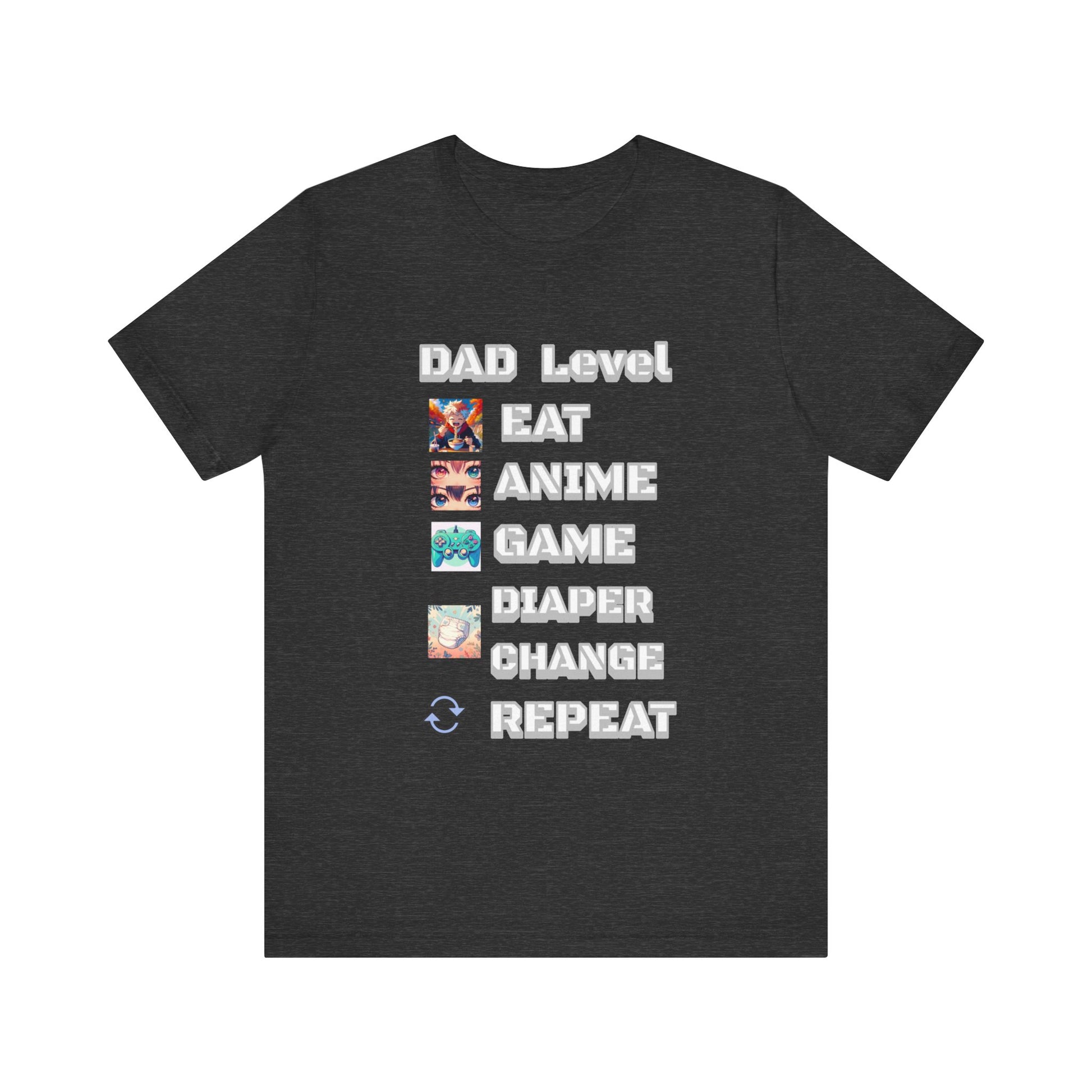 Dad level Anime Shirt Unisex Jersey Short Sleeve Tee