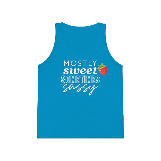 Mostly Sweet Sometimes Sassy Kid's Jersey Tank Top