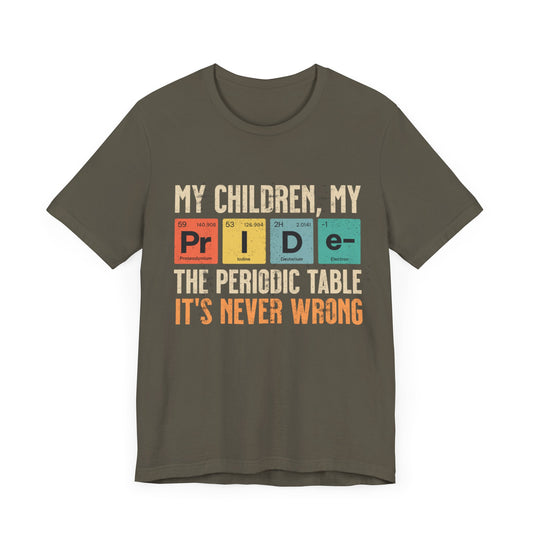 Father's T shirt Periodic table Unisex Jersey Short Sleeve Tee