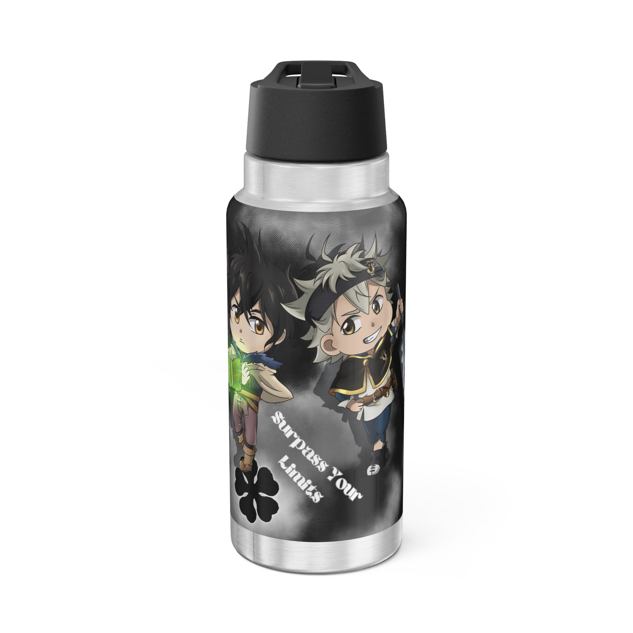 Magical Stainless Steel Water Bottle 18OZ & 32 OZ - Asta & Yuno Anime-Inspired Design - Hydration Magic