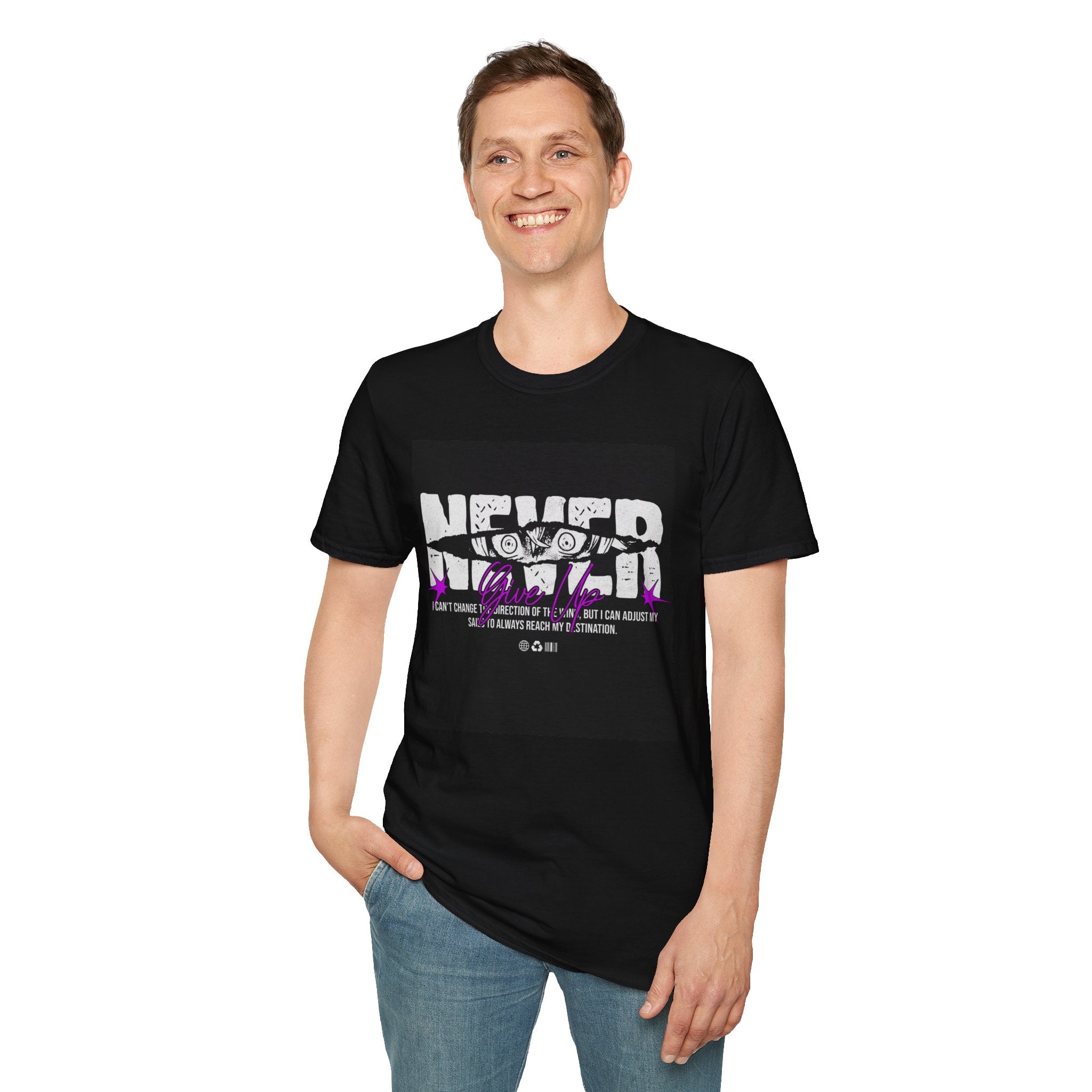 Never give up Unisex Softstyle T-Shirt