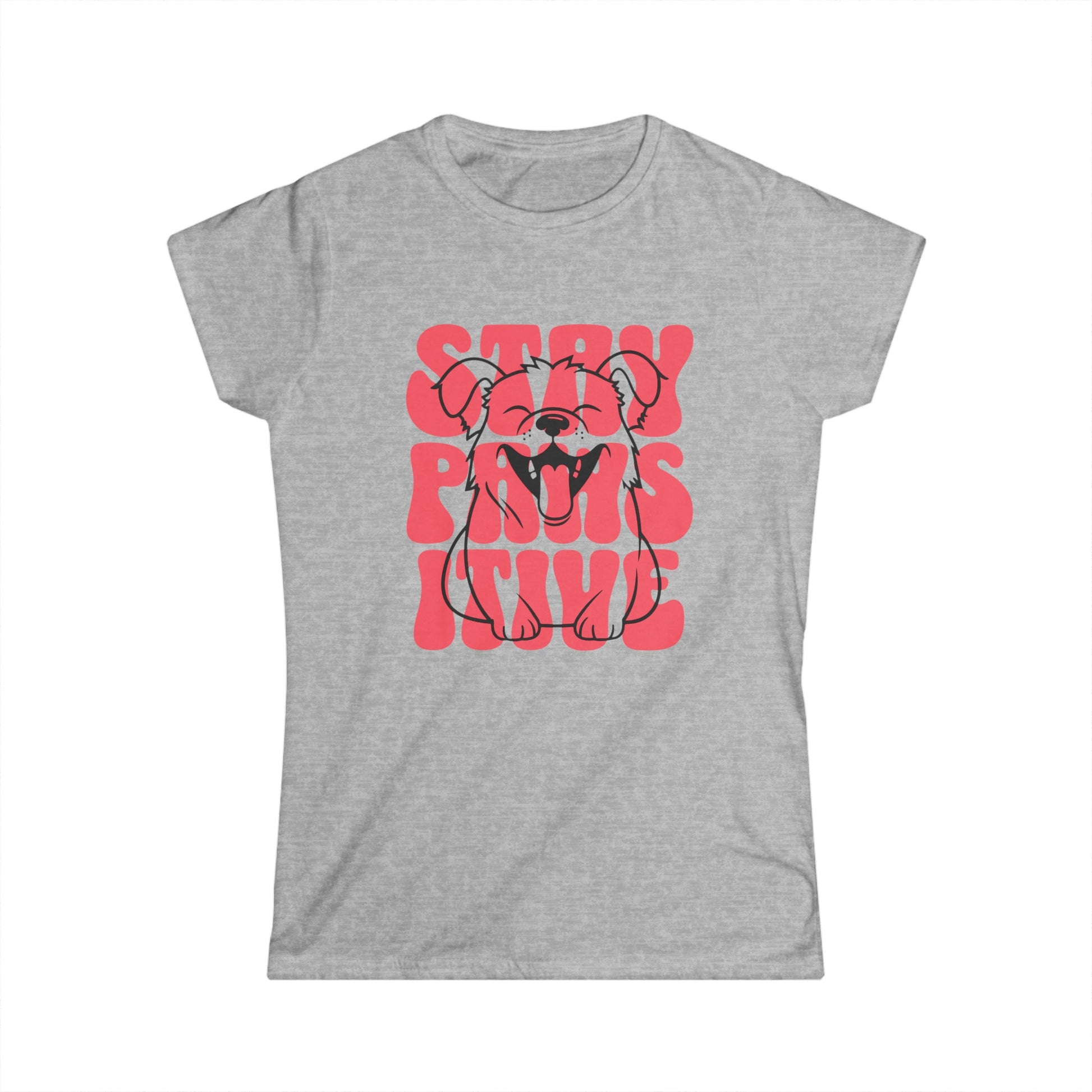 Stay Pawsitive Dog lover t shirt Women's Softstyle Tee