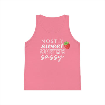 Mostly Sweet Sometimes Sassy Kid's Jersey Tank Top