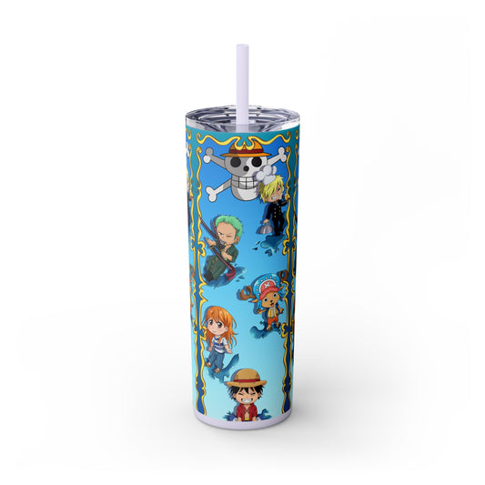 Chibi Pirate Adventure Crew Skinny Stainless Steel Tumbler 20oz with Straw