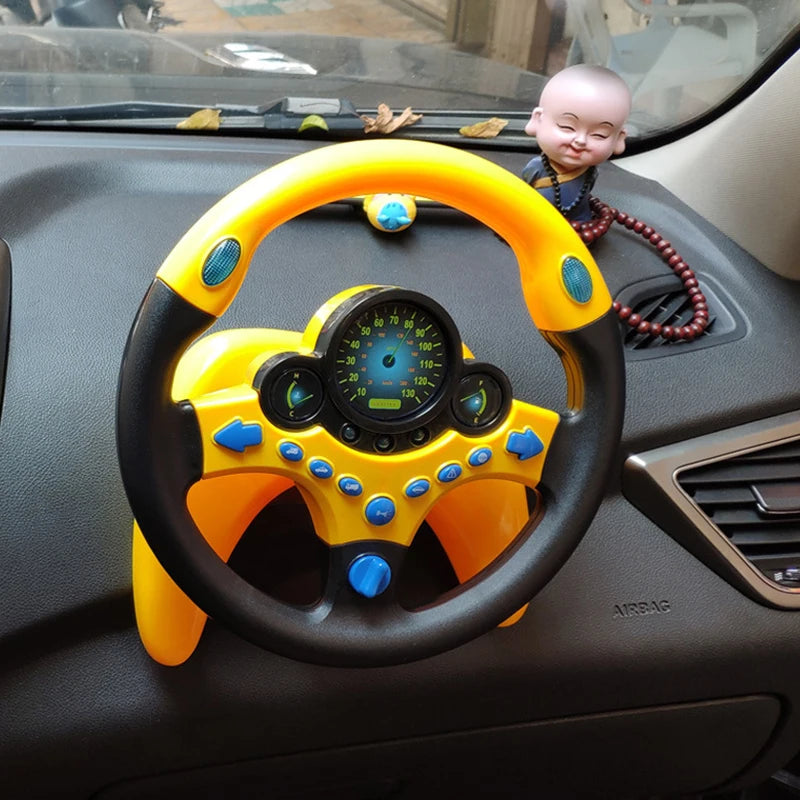 "Shining Electric Steering Wheel Toy for Infants - Light, Sound, and Educational Fun!"