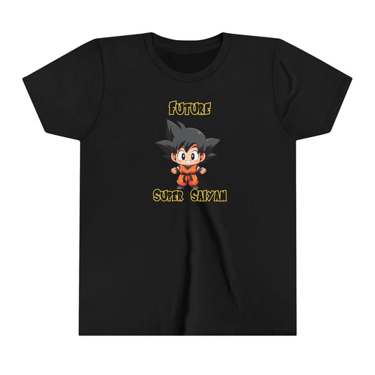 Anime Youth Short Sleeve Tee - Future Super Saiyan Goku Chibi Design