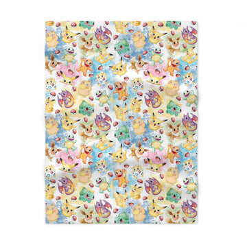 Chibi Anime Pokemon inspired Soft Fleece Baby Blanket