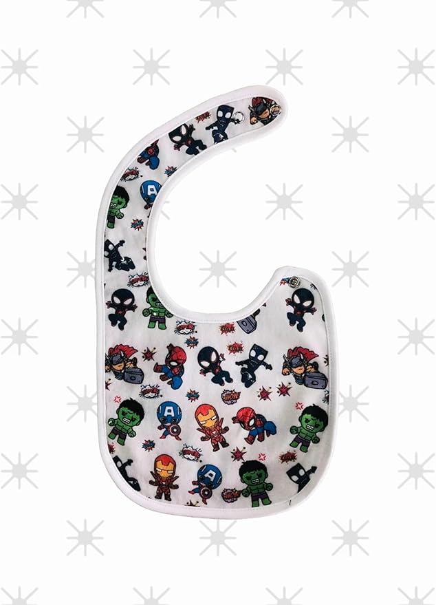 Marvel Heroes Baby Bibs, 1PC Cotton Baby Bibs for Drooling and Teething