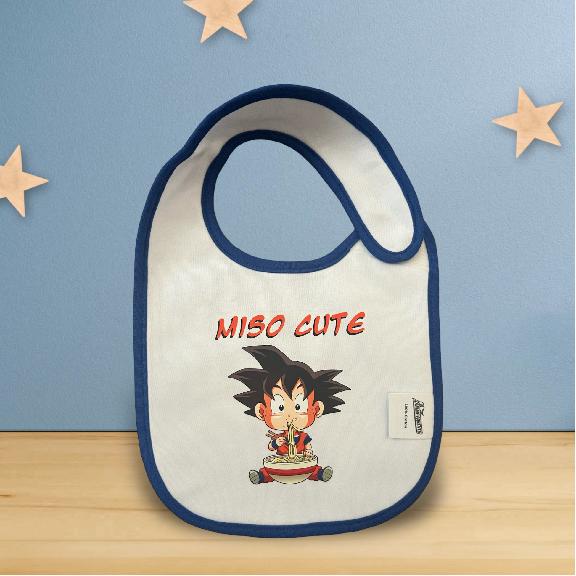 Dragonball Anime Baby Bib for babies saying, "Miso Cute"