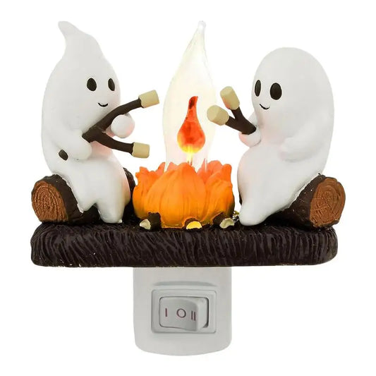 Ghost Campfire Nightlight Ghost Campfire Flickering Plug in Night Light Halloween Ghost Pumpkin Night Light