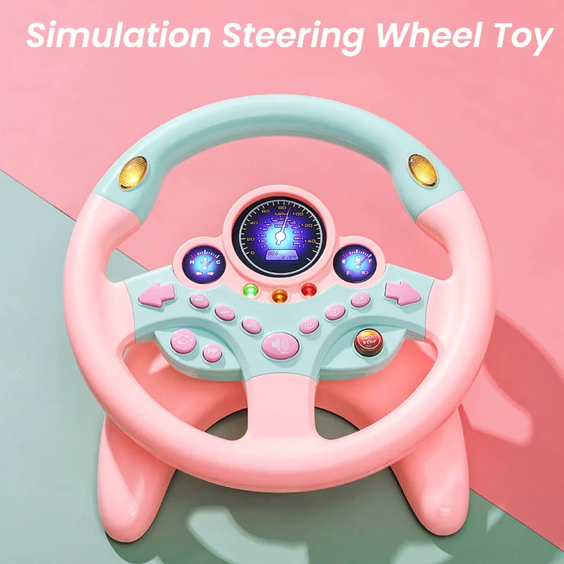 "Shining Electric Steering Wheel Toy for Infants - Light, Sound, and Educational Fun!"