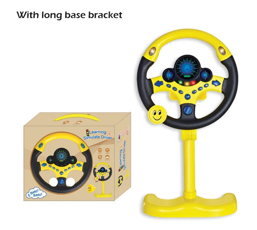 "Shining Electric Steering Wheel Toy for Infants - Light, Sound, and Educational Fun!"